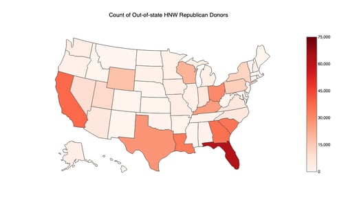 Count of Out of State HNW Republican Donors