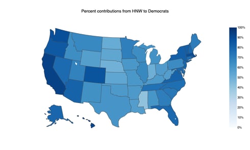 HNW contributions to democrats