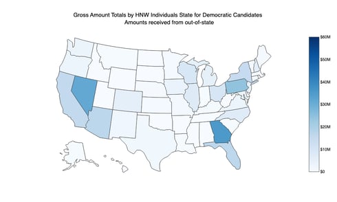 Gross Amount Totals by HNW to Democrats