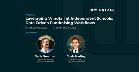 Leveraging Windfall at Independent Schools: Data-Driven Fundraising Workflows